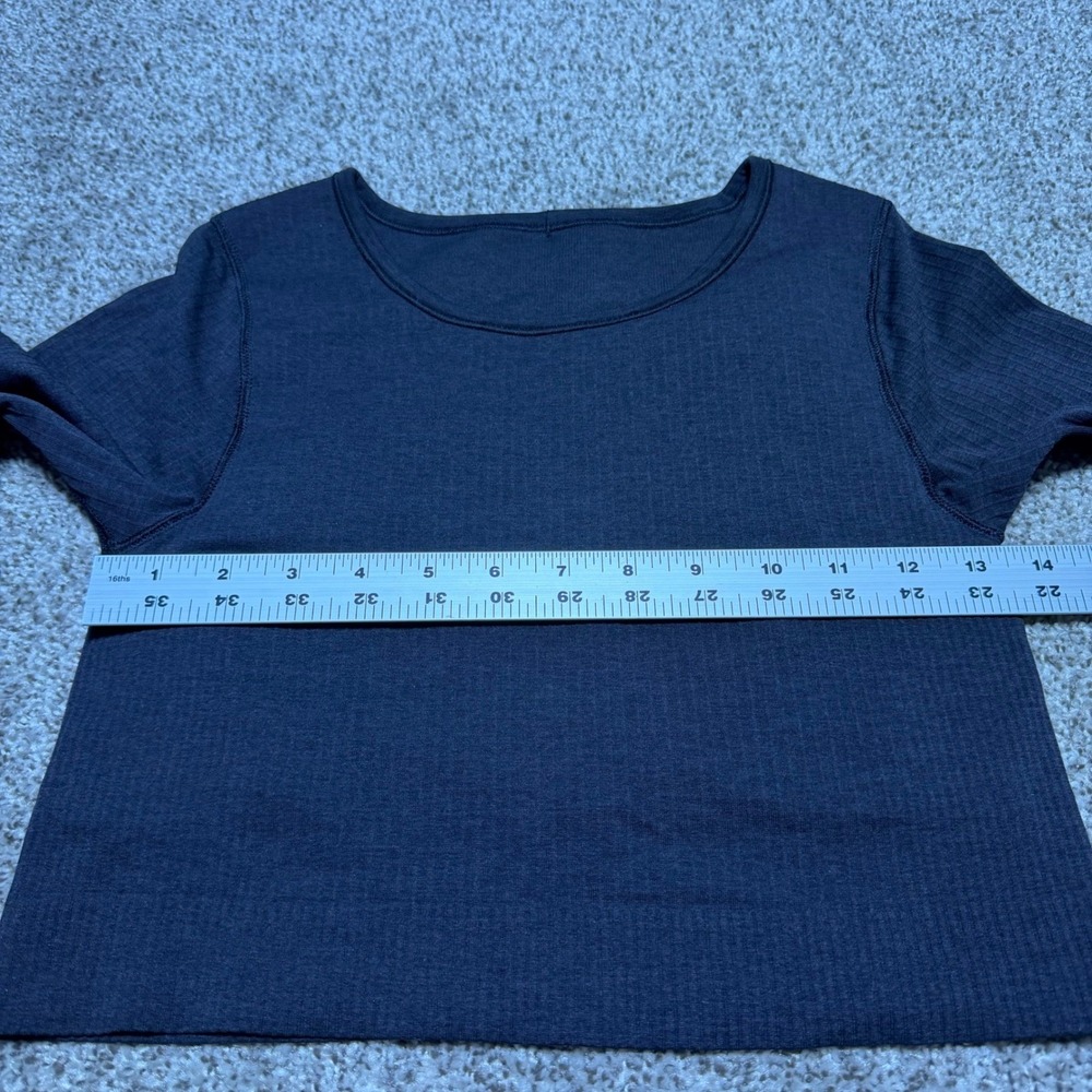 Lululemon Ebb to Street Long Sleeve Black W3DZNS Women 6 Crop Rib Built in Bra - Picture 9 of 9